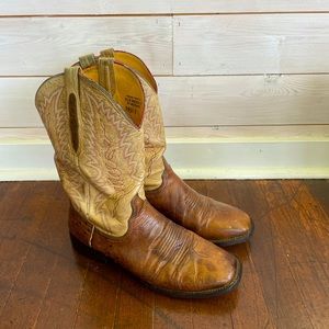 Cinch 12D Smooth Ostrich Square Toe Cowboy Boots